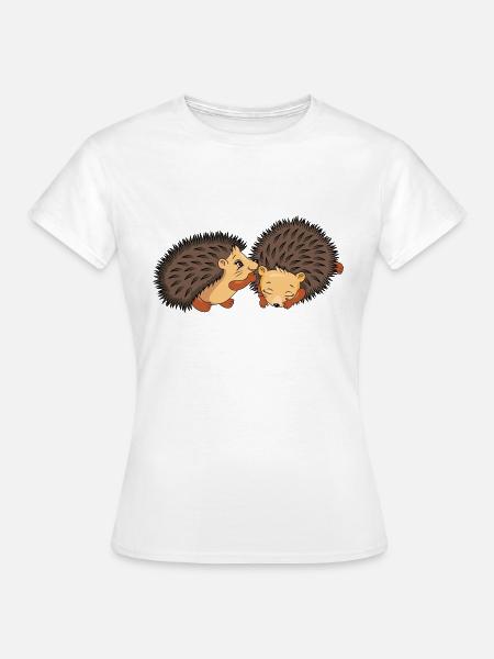 Zwei niedliche Igel - Frauen T-Shirt - Weiß