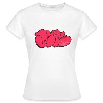 Asik Graffiti Trowup rouge - T-shirt Femme - blanc - Devant - AI Model Female 172 dark (172cm)