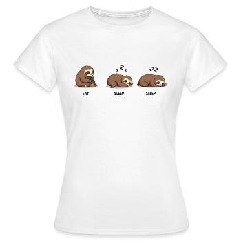 Sloth Eat Sleep Sleep - Women's T-Shirt - white - Front - AI Model Female 172 dark (172cm)