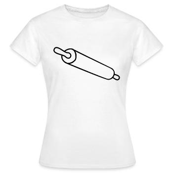 rolling_pin - Frauen T-Shirt - Weiß - Vorne - AI Model Female 172 dark (172cm)