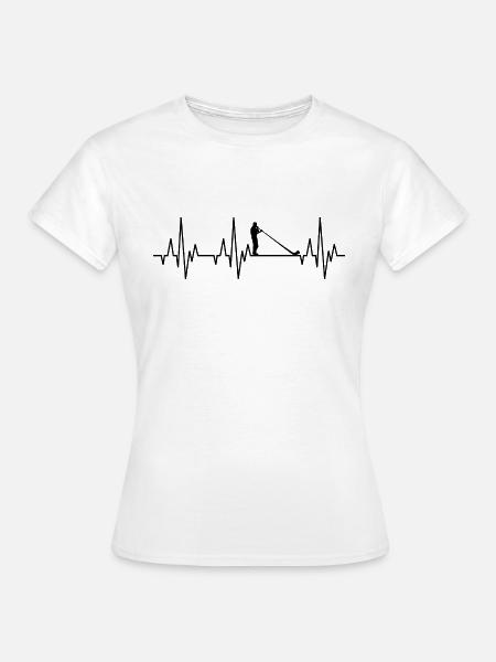 Herzschlag EKG Alphorn Alpenhorn Musik - Frauen T-Shirt - Weiß