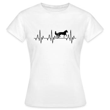 Heartbeat ECG harnais de course cheval de course - T-shirt Femme - blanc - Devant - AI Model Female 172 dark (172cm)