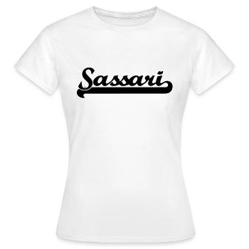 Écrit Sassari - T-shirt Femme - blanc - Devant - AI Model Female 172 dark (172cm)