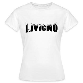 Livigno station de ski (neige) - T-shirt Femme - blanc - Devant - AI Model Female 172 dark (172cm)
