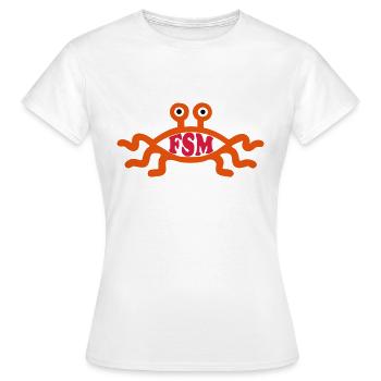 Fliegendes Spaghettimonster - Frauen T-Shirt - Weiß - Vorne - AI Model Female 172 dark (172cm)