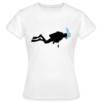 Taucher Luftblasen - Frauen T-Shirt - Weiß - Vorne - AI Model Female 172 dark (172cm)