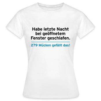Nacht Schlaf Fenster Mücken Social Media Facebook - Frauen T-Shirt - Weiß - Vorne - AI Model Female 172 dark (172cm)