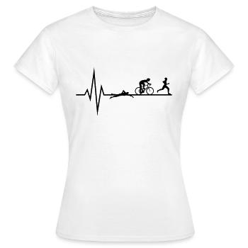 Triathlon Heartbeat - T-shirt Femme - blanc - Devant - AI Model Female 172 dark (172cm)