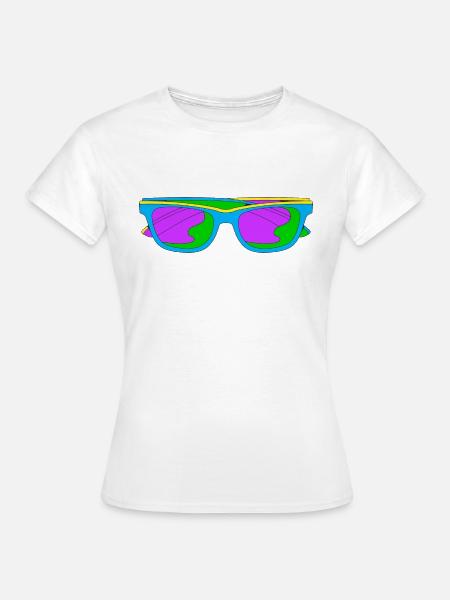 Neonbrille Trippy Techno Color - Frauen T-Shirt - Weiß