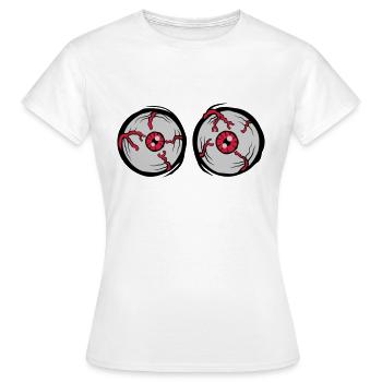 Crazy Horror Monster Eyes - Women's T-Shirt - white - Front - AI Model Female 172 dark (172cm)