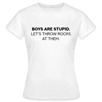 Les garçons sont stupides - Jungs sind stupid - T-shirt Femme - blanc - Devant - AI Model Female 172 dark (172cm)