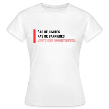 Pas de limites - T-shirt Femme - blanc - Devant - AI Model Female 172 dark (172cm)