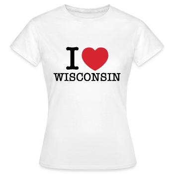 J’aime le Wisconsin | Wisconsin (États-Unis) | J’aime le Wisconsin - T-shirt Femme - blanc - Devant - AI Model Female 172 dark (172cm)