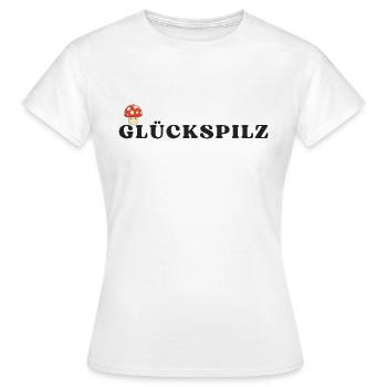 Glückspilz - Frauen T-Shirt - Weiß - Vorne - AI Model Female 172 dark (172cm)