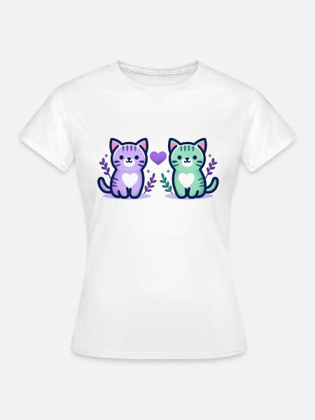 Katzenliebe - Frauen T-Shirt - Weiß