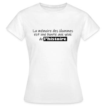 Mémoire des Hommes - T-shirt Femme - blanc - Devant - AI Model Female 172 dark (172cm)