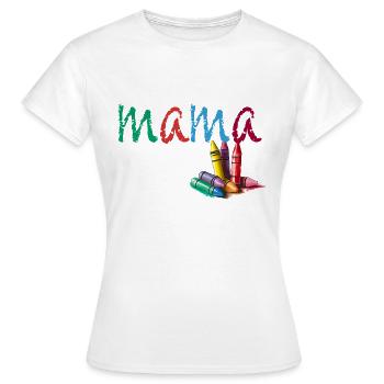 Mama - Kreide bunt - Frauen T-Shirt - Weiß - Vorne - AI Model Female 172 dark (172cm)