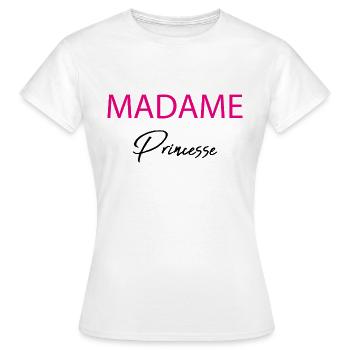 madame princesse - T-shirt Femme - blanc - Devant - AI Model Female 172 dark (172cm)