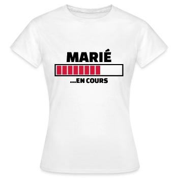 marié en cours - T-shirt Femme - blanc - Devant - AI Model Female 172 dark (172cm)
