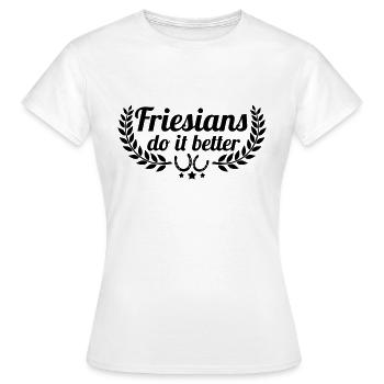 Friesians - Friesen - Frauen T-Shirt - Weiß - Vorne - AI Model Female 172 dark (172cm)