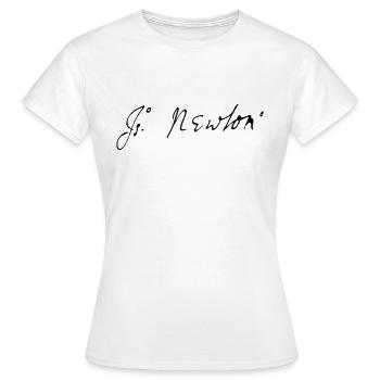 Isaac Newton signature - Women's T-Shirt - white - Front - AI Model Female 172 dark (172cm)