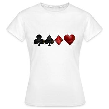 Kreuz Pik Karo Herz - Frauen T-Shirt - Weiß - Vorne - AI Model Female 172 dark (172cm)