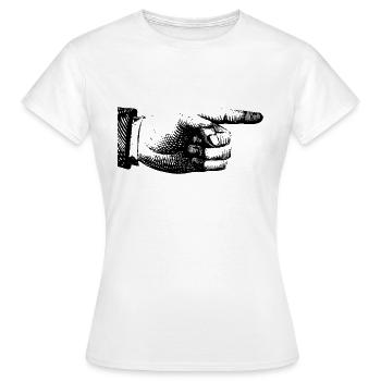 Finger zeigen - Frauen T-Shirt - Weiß - Vorne - AI Model Female 172 dark (172cm)