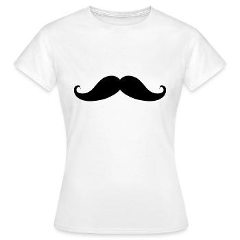 Schnurrbart - Frauen T-Shirt - Weiß - Vorne - AI Model Female 172 dark (172cm)