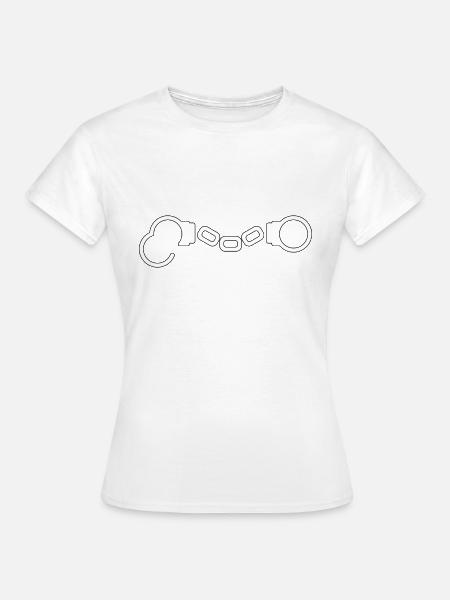 Handfesseln Handschellen Hanschelle Polizei - Frauen T-Shirt - Weiß