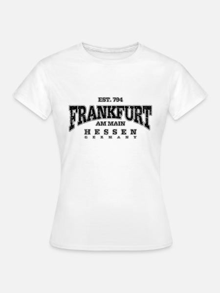 Frankfurt am Main (black oldstyle) - Frauen T-Shirt - Weiß
