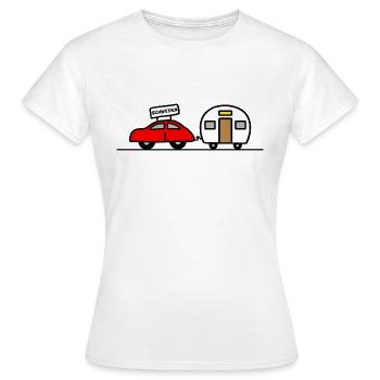 Wohnwagen Camper Reisen Schweden - Frauen T-Shirt - Weiß - Vorne - AI Model Female 172 dark (172cm)