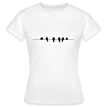 Vögel auf Leitung - Frauen T-Shirt - Weiß - Vorne - AI Model Female 172 dark (172cm)