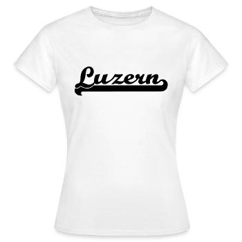 écrit Luzern - T-shirt Femme - blanc - Devant - AI Model Female 172 dark (172cm)
