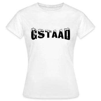 Gstaad station de ski (neige) - T-shirt Femme - blanc - Devant - AI Model Female 172 dark (172cm)
