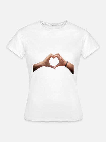 Hände Herz - Frauen T-Shirt - Weiß