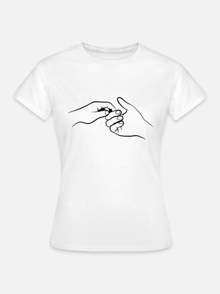 Mains unissant l'amour - T-shirt Femme - blanc