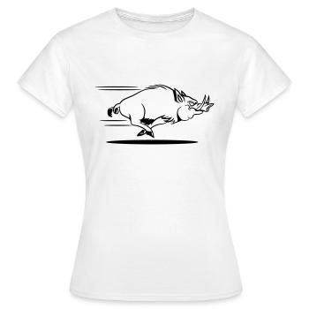 sanglier courant drôle - T-shirt Femme - blanc - Devant - AI Model Female 172 dark (172cm)