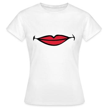 Üppige Lippen - schöne Lippen - Frauen T-Shirt - Weiß - Vorne - AI Model Female 172 dark (172cm)