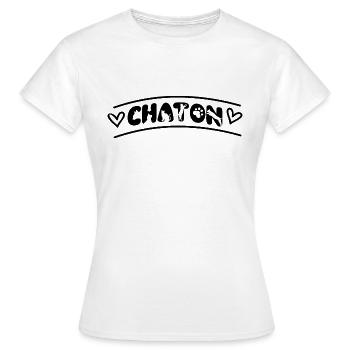 Chaton - T-shirt Femme - blanc - Devant - AI Model Female 172 dark (172cm)