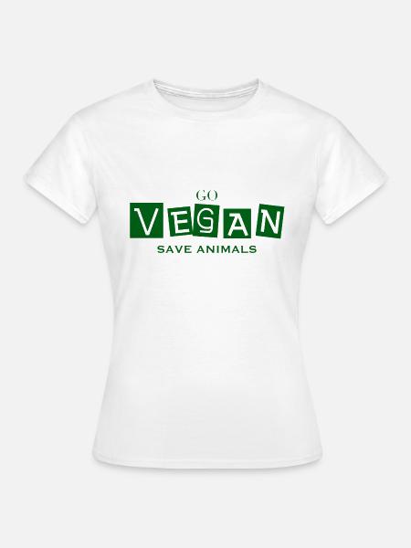 GO VEGAN - SAVE ANIMALS - Frauen T-Shirt - Weiß