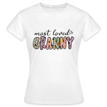 Beliebteste Oma - Frauen T-Shirt - Weiß - Vorne - AI Model Female 172 dark (172cm)