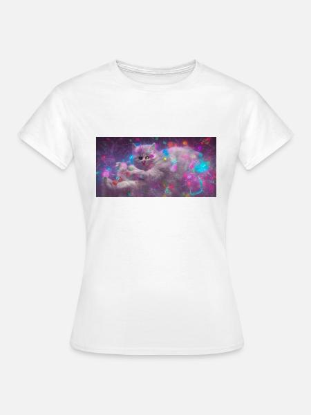 Space Cat - Frauen T-Shirt - Weiß