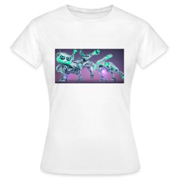 Cyber Cat - Frauen T-Shirt - Weiß - Vorne - AI Model Female 172 dark (172cm)