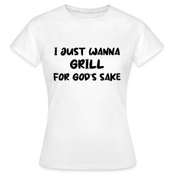 Je veux juste griller pour l’amour de Dieu mème Tablier - T-shirt Femme - blanc - Devant - AI Model Female 172 dark (172cm)