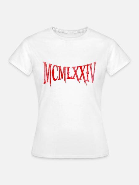 MCMLXXIII 1974 50e anniversaire B-Day cadeau d’anniversaire - Dame-T-shirt - hvid