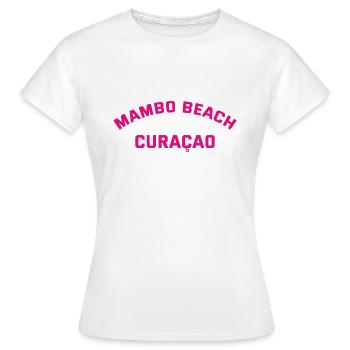 Mambo Beach - Curacao - Dutch Caribbean - Karibik - Frauen T-Shirt - Weiß - Vorne - AI Model Female 172 dark (172cm)