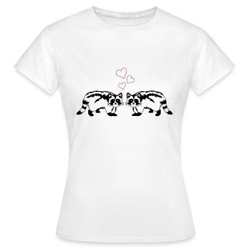 waschbären verliebt - Frauen T-Shirt - Weiß - Vorne - AI Model Female 172 dark (172cm)