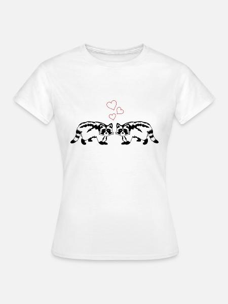 waschbären verliebt - Frauen T-Shirt - Weiß