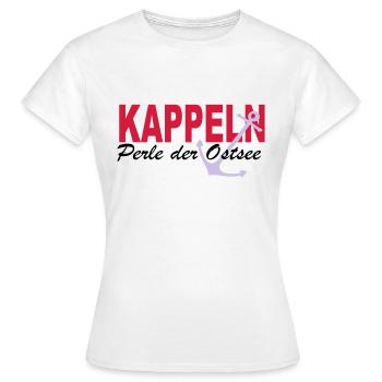 Perle der Ostsee KAPPELN - Frauen T-Shirt - Weiß - Vorne - AI Model Female 172 dark (172cm)