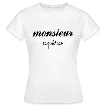 Monsieur Apéro - T-shirt Femme - blanc - Devant - AI Model Female 172 dark (172cm)